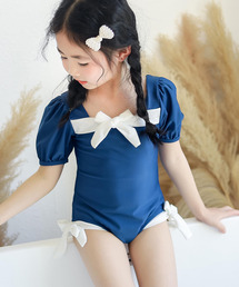 OSYAREVO（オシャレボ）の「キッズ パフスリーブ×リボン ワンピース水着（水着）」