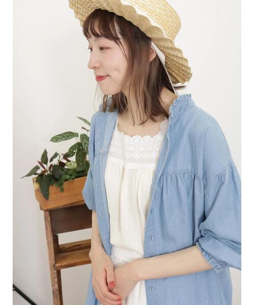 Samansa Mos2（サマンサ モスモス）の「パターンメッシュスクエアレースノースリーブ（Tシャツ/カットソー・レディース・ブラック/キナリ/ベージュ/ミント・F）」の2枚目の写真