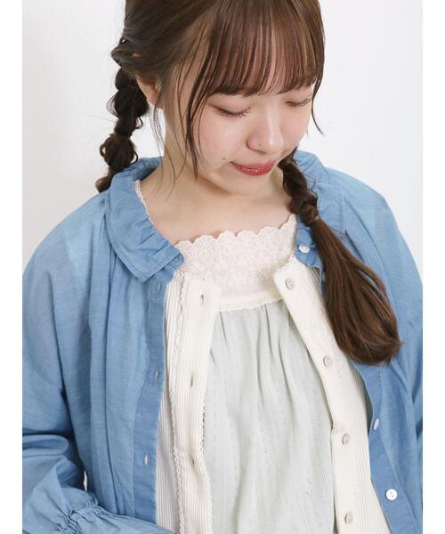 Samansa Mos2（サマンサ モスモス）の「パターンメッシュスクエアレースノースリーブ（Tシャツ/カットソー・レディース・ブラック/キナリ/ベージュ/ミント・F）」の8枚目の写真