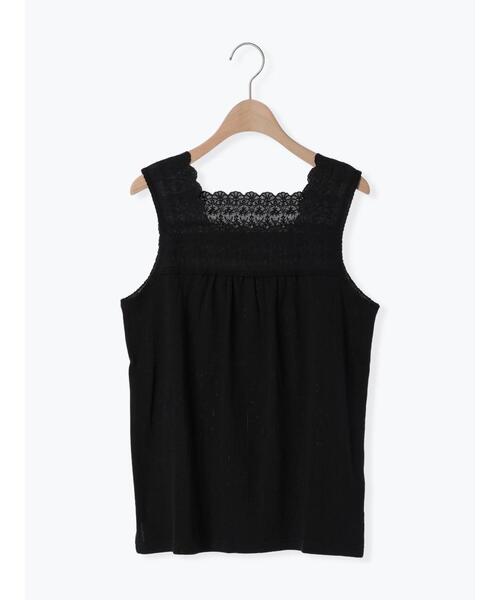 Samansa Mos2（サマンサ モスモス）の「パターンメッシュスクエアレースノースリーブ（Tシャツ/カットソー・レディース・ブラック/キナリ/ベージュ/ミント・F）」の11枚目の写真