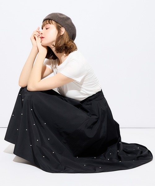 DEICY(デイシー)の「パールギャザースカート(スカート・レディース・ピンクベージュ/ブラック・0/1)」の5枚目の写真