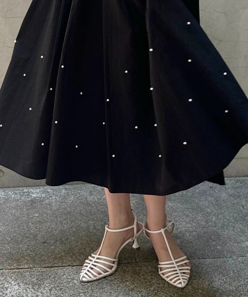 DEICY(デイシー)の「パールギャザースカート(スカート・レディース・ピンクベージュ/ブラック・0/1)」の7枚目の写真