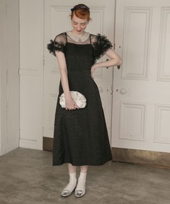 セール】Sheer Knit Polo Shirt Maxidresses/シアーニットポロ