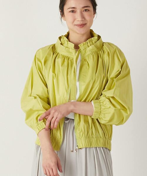 MELROSE claire（メルローズ クレール）の「【ギャザーシルエットがポイントのジップブルゾン】（ブルゾン・レディース・ネイビー/グレイッシュベージュ/イエロー・FREE）」の15枚目の写真