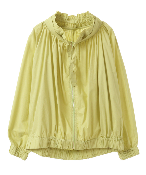 MELROSE claire（メルローズ クレール）の「【ギャザーシルエットがポイントのジップブルゾン】（ブルゾン・レディース・ネイビー/グレイッシュベージュ/イエロー・FREE）」の19枚目の写真