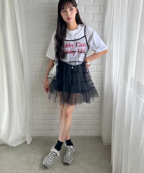 SOLLON.（ソルロン）の「ボリュームティアードシアーキャミワンピース（ワンピース・レディース・ピンク/ホワイト/ブラック/アイボリー・FREE）」の18枚目の写真