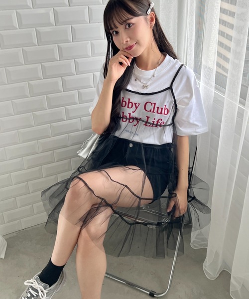 SOLLON.（ソルロン）の「ボリュームティアードシアーキャミワンピース（ワンピース・レディース・ピンク/ホワイト/ブラック/アイボリー・FREE）」の17枚目の写真