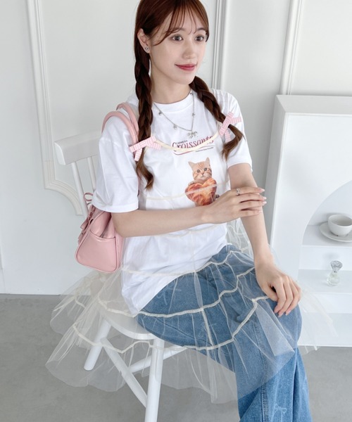 SOLLON.（ソルロン）の「ボリュームティアードシアーキャミワンピース（ワンピース・レディース・ピンク/ホワイト/ブラック/アイボリー・FREE）」の7枚目の写真