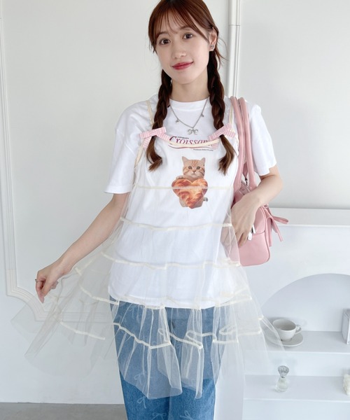 SOLLON.（ソルロン）の「ボリュームティアードシアーキャミワンピース（ワンピース・レディース・ピンク/ホワイト/ブラック/アイボリー・FREE）」の6枚目の写真