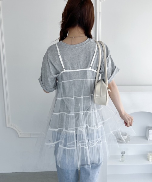 SOLLON.（ソルロン）の「ボリュームティアードシアーキャミワンピース（ワンピース・レディース・ピンク/ホワイト/ブラック/アイボリー・FREE）」の22枚目の写真