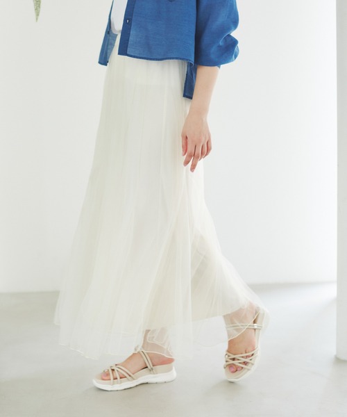 ROPE' PICNIC（ロペピクニック）の「マーメイドチュールスカート（スカート・レディース・チャコールグレー/ベージュ系その他2/キナリ・38）」の16枚目の写真
