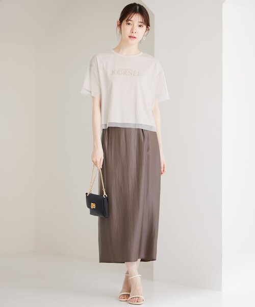 ANY SIS(エニィスィス)の「【洗える】ソフトグリッターペンシル スカート(スカート・レディース・黄土色系/アイボリー系・2/1/3)」の8枚目の写真