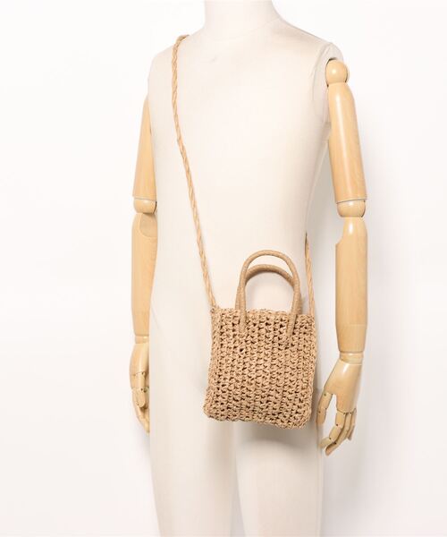 an meets zakka（アンミツザッカ）の「an meets zakka 麦わらバッグ（かごバッグ・レディース・アイボリー/ラベンダー/ピンク/ベージュ・ONE SIZE）」の7枚目の写真
