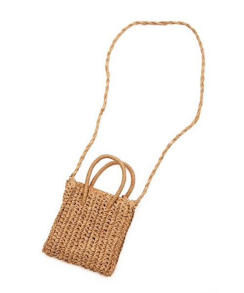 an meets zakka（アンミツザッカ）の「an meets zakka 麦わらバッグ（かごバッグ・レディース・アイボリー/ラベンダー/ピンク/ベージュ・ONE SIZE）」の3枚目の写真