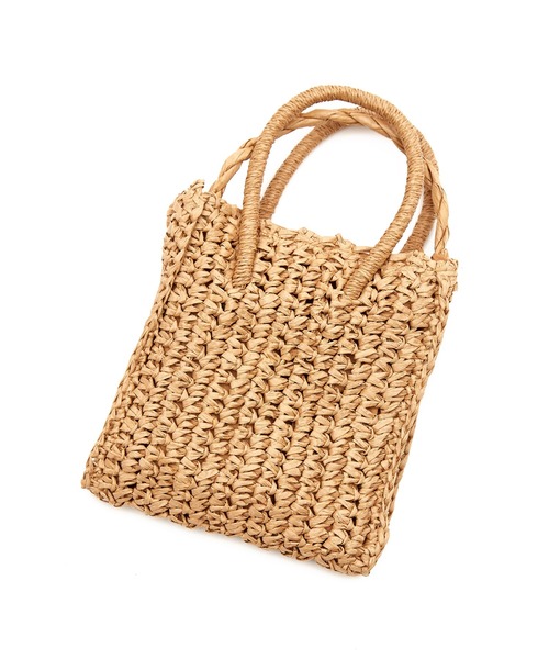 an meets zakka（アンミツザッカ）の「an meets zakka 麦わらバッグ（かごバッグ・レディース・アイボリー/ラベンダー/ピンク/ベージュ・ONE SIZE）」の8枚目の写真