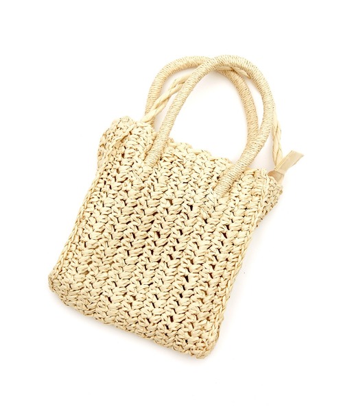 an meets zakka（アンミツザッカ）の「an meets zakka 麦わらバッグ（かごバッグ・レディース・アイボリー/ラベンダー/ピンク/ベージュ・ONE SIZE）」の21枚目の写真