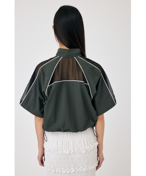 セール】PIPING HALF SLEEVE トラックジャケット（ナイロン