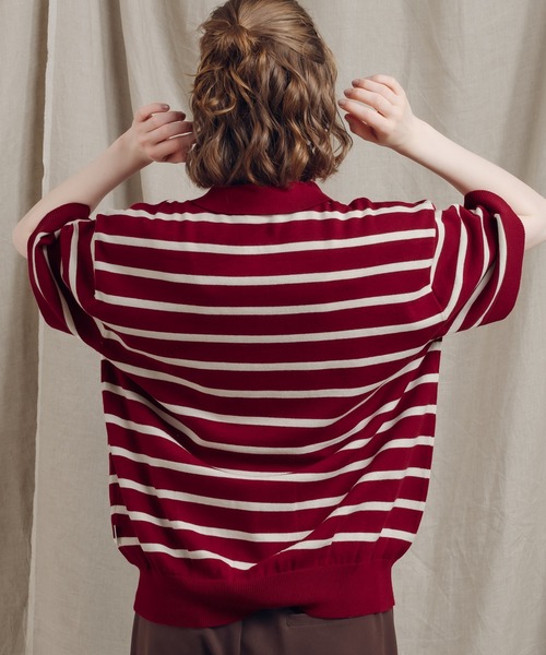 MUHET（ミュエータ）の「アソートニットポロシャツ（ポロシャツ・レディース・ブラック/ベージュ/ネイビー/カーキ/ボルドー・X-LARGE/MEDIUM）」の13枚目の写真