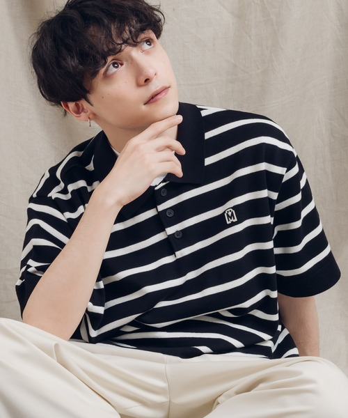 MUHET（ミュエータ）の「アソートニットポロシャツ（ポロシャツ・レディース・ブラック/ベージュ/ネイビー/カーキ/ボルドー・X-LARGE/MEDIUM）」の8枚目の写真