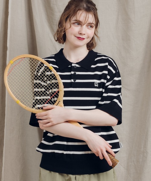 MUHET（ミュエータ）の「アソートニットポロシャツ（ポロシャツ・レディース・ブラック/ベージュ/ネイビー/カーキ/ボルドー・X-LARGE/MEDIUM）」の7枚目の写真