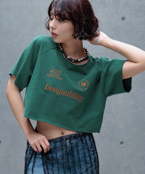 PAGEBOY(ページボーイ)の「ヴィンテージシシュウゲームミニウラケ(Tシャツ/カットソー・レディース・チャコールグレー/グリーン/オートミール・FREE)」の3枚目の写真