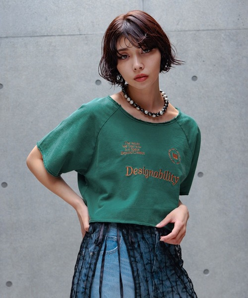PAGEBOY(ページボーイ)の「ヴィンテージシシュウゲームミニウラケ(Tシャツ/カットソー・レディース・チャコールグレー/グリーン/オートミール・FREE)」の20枚目の写真