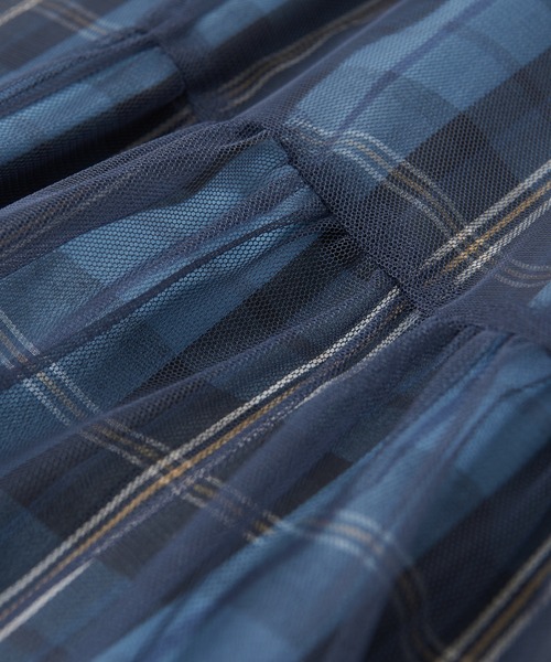 un dix cors（アンディコール）の「チェックチュールスカート（スカート・レディース・ネイビー/ブラウン・FREE）」の17枚目の写真