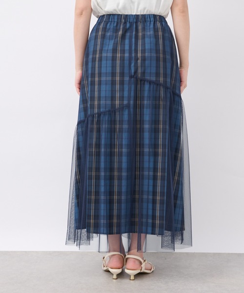 un dix cors（アンディコール）の「チェックチュールスカート（スカート・レディース・ネイビー/ブラウン・FREE）」の14枚目の写真