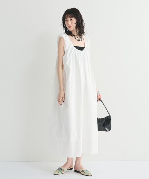 ギャザーショルダーワンピース（ワンピース）｜MERLOT（メルロー）の  