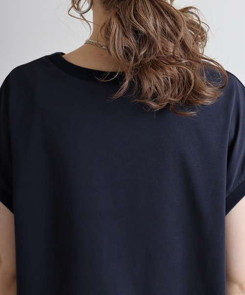EGLANTINE(エグランティーヌ)の「Eglantine チェック切替 ロゴプリントカットソー(Tシャツ/カットソー・レディース・ブラック/ネイビー・40)」の18枚目の写真