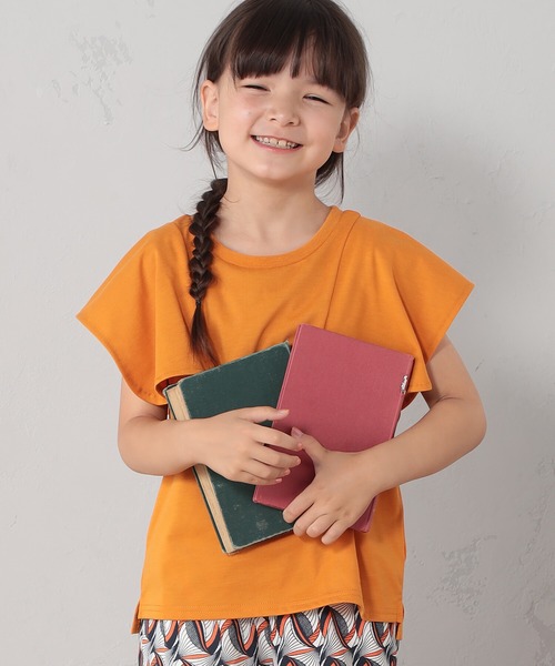 FOUND GOOD（ファウンドグッド）の「K/ソデスクエアNS（Tシャツ/カットソー・キッズ・ブラック/ホワイト系5/オレンジ系5・150cm/140cm/130cm/120cm/110cm）」の3枚目の写真