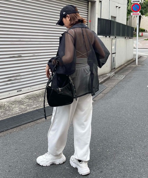 SPIRALGIRL（スパイラルガール）の「シアーテーラーオーバージャケット（テーラードジャケット・レディース・ブルー/ブラック・FREE）」の10枚目の写真