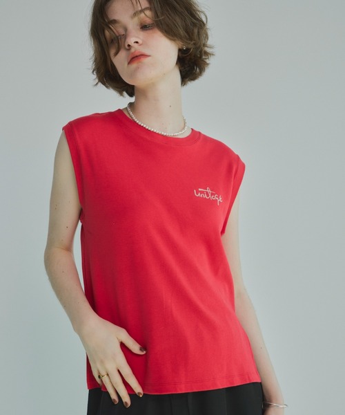 Unitage(ユニテージ)の「フロッキープリントノースリTEE(Tシャツ/カットソー・レディース・ダークブラウン/ホワイト/レッド・FREE)」の9枚目の写真