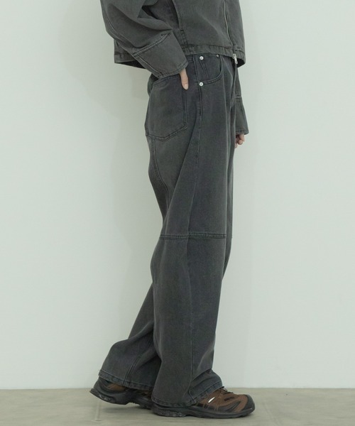 こうき　デニムブルゾンとオリーブグリーンパンツセット 寅壱 8940-219-33 【限定色】デニムカーゴパンツ 限定カラー