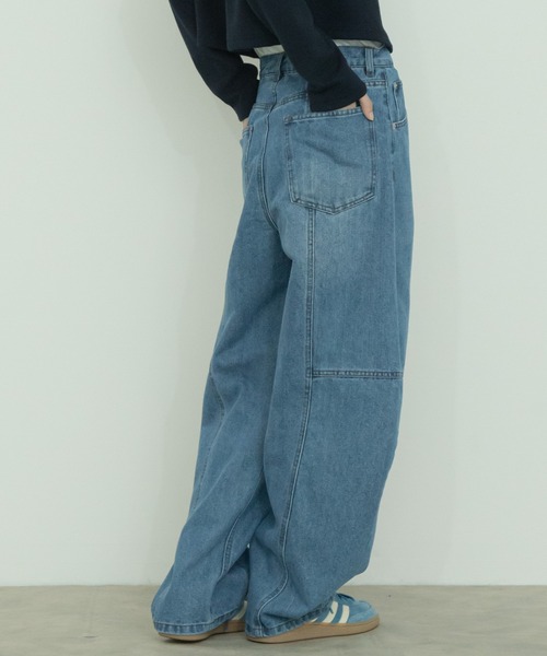 ≪セットアップ対応≫【S,Mサイズ展開あり】センターシームデニム