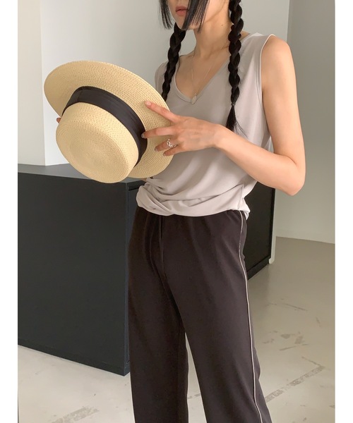 Didot.showroom(ディドット ショールーム)の「ピーチスキンモダールタンクトップ(タンクトップ・レディース・チャコール/グレー/アイボリー/ピンクベージュ・FREE)」の17枚目の写真