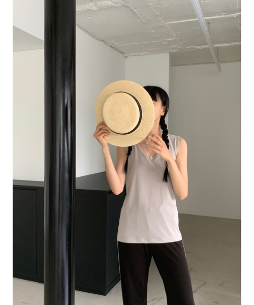 Didot.showroom(ディドット ショールーム)の「ピーチスキンモダールタンクトップ(タンクトップ・レディース・チャコール/グレー/アイボリー/ピンクベージュ・FREE)」の18枚目の写真