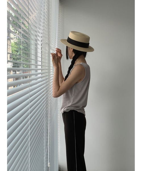 Didot.showroom(ディドット ショールーム)の「ピーチスキンモダールタンクトップ(タンクトップ・レディース・チャコール/グレー/アイボリー/ピンクベージュ・FREE)」の19枚目の写真
