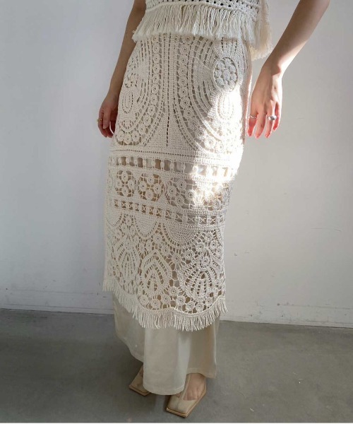 新品タグ付MEDI SHELL MOTIF CROCHET KNIT VEST