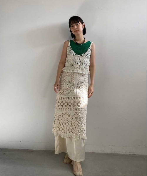 新品タグ付　MEDI SHELL MOTIF CROCHET KNIT VEST MEDI SHELL MOTIF CROCHET KNIT VEST 新品タグ付 MEDI SHELL