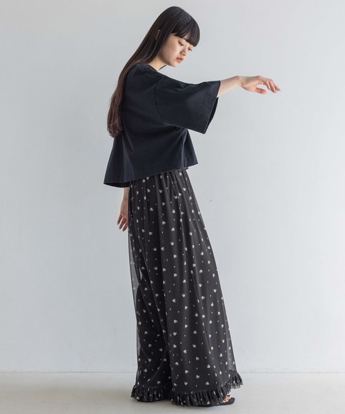 2〜3回着用yuw チュールシアーフリルパンツ　レオパード　lowrysfarm yuw チュールシアーフリルパンツ - メルカリ
