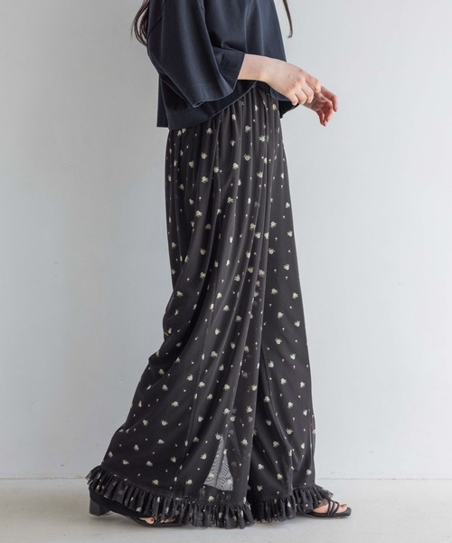 yuw（ユウ）の「フラワーチュールパンツ 131383（その他パンツ・レディース・ブラック/ベージュ・FREE）」の22枚目の写真