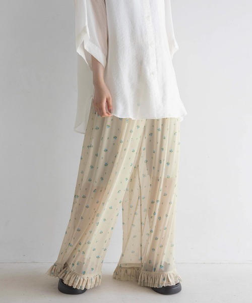 yuw（ユウ）の「フラワーチュールパンツ 131383（その他パンツ・レディース・ブラック/ベージュ・FREE）」の21枚目の写真