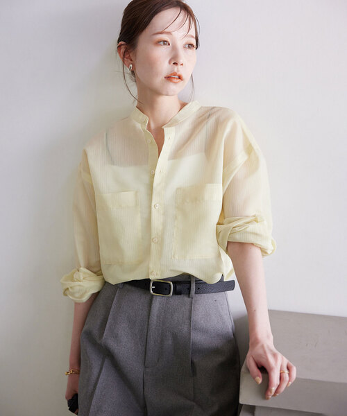 SLOBE IENA（スローブイエナ）の「シアーストライプシャツ（シャツ