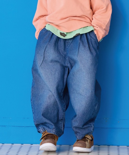 Life Support Products（ライフサポートプロダクツ）の「コクーンデニムパンツ（デニムパンツ・キッズ・ブラック/ネイビー・80/90/95/100/110/120/130/140/150）」の2枚目の写真