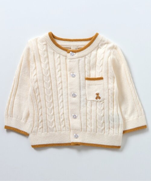 apres les cours（アプレレクール）の「ポケット付きニットカーディガン（カーディガン/ボレロ・キッズ・ベージュ/アイボリー・80/70）」の8枚目の写真