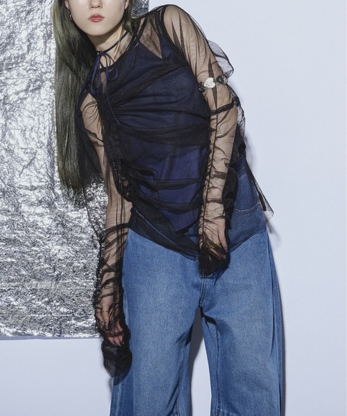 Ezick ANNONIM（エジックアノニム）の「Drawstring セットシアートップス（Tシャツ/カットソー・レディース・ブラック/ホワイト・FREE）」の20枚目の写真