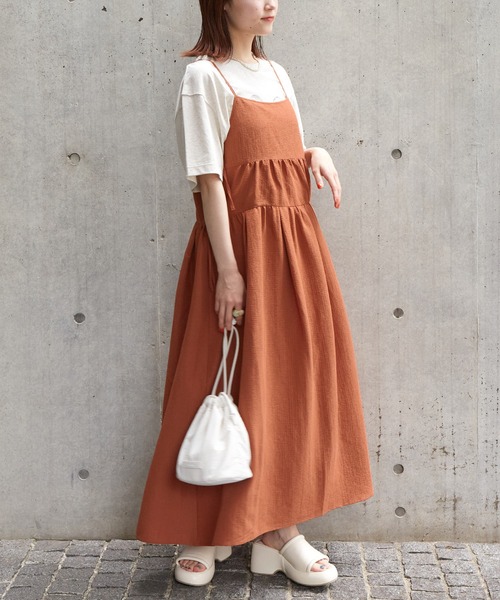 w closet（ダブルクローゼット）の「脇リボンキャミワンピース