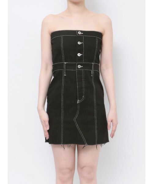 EVRIS（エヴリス）の「デニムジャンスカ（ジャンパースカート・レディース・インディゴブルー/ブラック・SMALL/MEDIUM）」の14枚目の写真