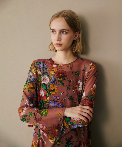 【セール】【LOULOU WILLOUGHBY】RATTIシフォンフラワープリントワンピース（ワンピース）｜Loulou Willoughby（ルルウィルビー）